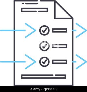 Sprint Backlog Linie Symbol, Umriss Symbol, Vektor-Illustration, Konzept Zeichen Stock Vektor