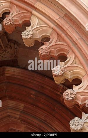 Details zur Hereford Cathedral, Hereford City Centre, Herefordshire, England, Großbritannien, HR1 2NG Stockfoto