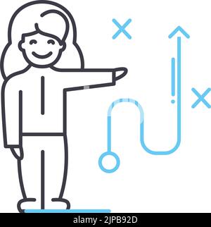 Sounstage-Liniensymbol, Umrisssymbol, Vektordarstellung, Konzeptzeichen Stock Vektor