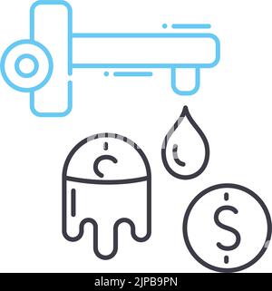 Geldwäschereizeilensymbol, Umrisssymbol, Vektordarstellung, Konzeptzeichen Stock Vektor