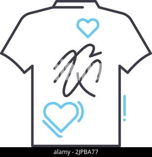 Signaturliniensymbol, Umrisssymbol, Vektordarstellung, Konzeptzeichen Stock Vektor