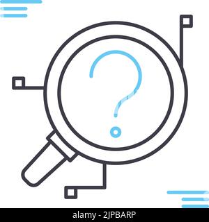 symbol für die Suchmaschinenlinie, Umrisssymbol, Vektordarstellung, Konzeptzeichen Stock Vektor
