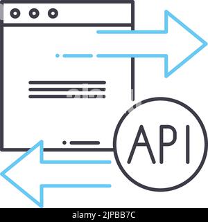 Modellierungs-API-Liniensymbol, Umrisssymbol, Vektordarstellung, Konzeptzeichen Stock Vektor