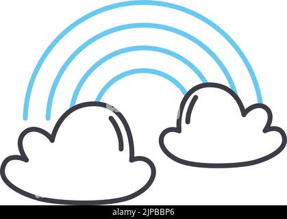 rainbow Line Symbol, Umrisssymbol, Vektordarstellung, Konzeptzeichen Stock Vektor