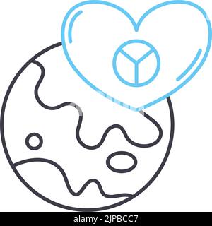Peace Line Symbol, Umrisssymbol, Vektordarstellung, Konzeptzeichen Stock Vektor