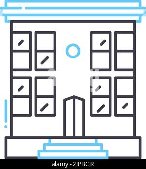 Symbol der Hotellinie, Umrisssymbol, Vektordarstellung, Konzeptschild Stock Vektor