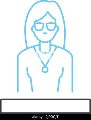 Noblewoman Avatar Linie Symbol, Umriss Symbol, Vektor-Illustration, Konzept Zeichen Stock Vektor
