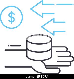 Geld bakc Garantie Linie Symbol, Umriss Symbol, Vektor-Illustration, Konzept Zeichen Stock Vektor