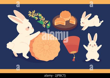 Icon Set von Mitte Herbst Stock Vektor