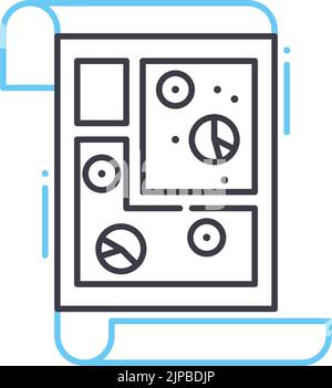 Karten Liniensymbol, Umrisssymbol, Vektordarstellung, Konzeptzeichen Stock Vektor