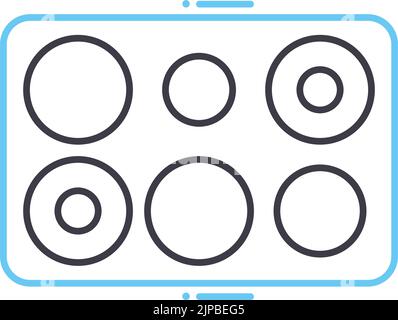 Symbol für das Layout der Produktseite, Umrisssymbol, Vektordarstellung, Konzeptzeichen Stock Vektor