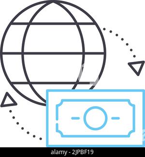 Symbol für Drahtübertragungslinie, Umrisssymbol, Vektordarstellung, Konzeptschild Stock Vektor