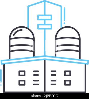 Symbol für die Versicherungslinie des Mieter, Umrisssymbol, Vektordarstellung, Konzeptzeichen Stock Vektor
