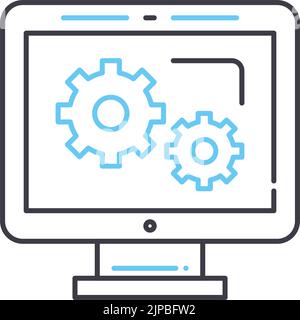 Software-Liniensymbol, Umrisssymbol, Vektordarstellung, Konzeptzeichen Stock Vektor