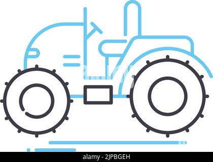 Symbol für die Linie des Mini-Traktors, Umrisssymbol, Vektordarstellung, Konzeptschild Stock Vektor