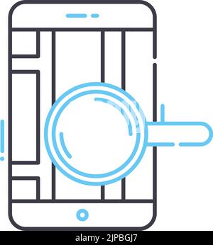 Kartenstift-Liniensymbol, Umrisssymbol, Vektordarstellung, Konzeptzeichen Stock Vektor