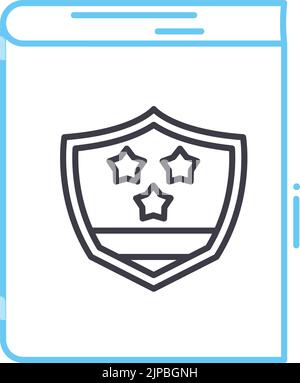 Nationales Codex-Liniensymbol, Umrisssymbol, Vektordarstellung, Konzeptzeichen Stock Vektor