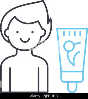 groomsman Trimmer Linie Symbol, Umriss Symbol, Vektor-Illustration, Konzept Zeichen Stock Vektor