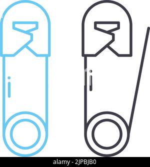 Symbol für Sicherheitsnadellinie, Umrisssymbol, Vektordarstellung, Konzeptschild Stock Vektor