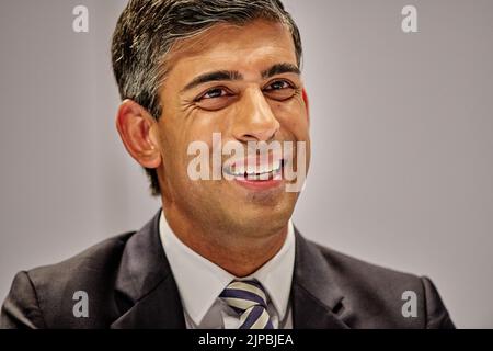 Perth Schottland, Großbritannien 16. August 2022.Rishi Sunak bei der Führung der Konservativen Partei in der Perth Concert Hall. Credit sst/alamy live News Stockfoto