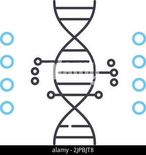 Gentechnik-Liniensymbol, Umrisssymbol, Vektordarstellung, Konzeptzeichen Stock Vektor