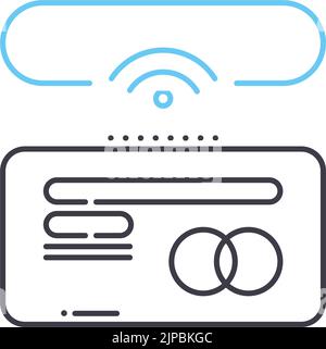 Wireless Card Payment Line-Symbol, Umrisssymbol, Vektordarstellung, Konzeptschild Stock Vektor