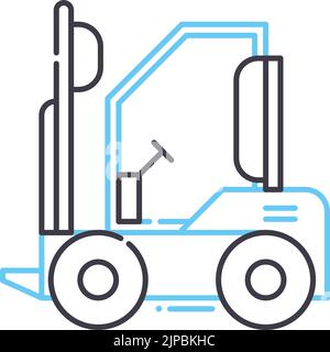 Gabelstaplerliniensymbol, Umrisssymbol, Vektordarstellung, Konzeptschild Stock Vektor