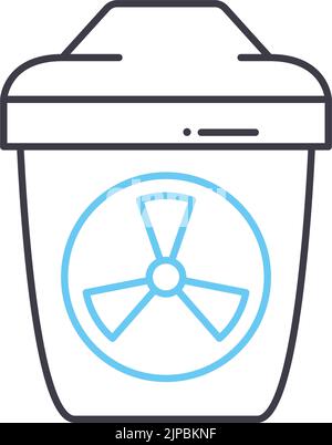 Waste Barrel line icon, outline icon, Vector illustration, concept sign Stock Vektor