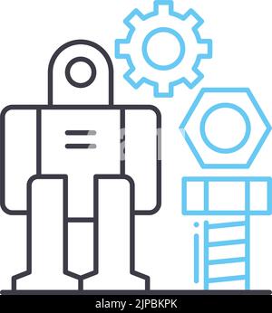 Liniensymbol für Wartungsgeräte, Umrisssymbol, Vektordarstellung, Konzeptzeichen Stock Vektor