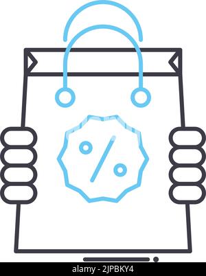 Verkauf Paket Linie Symbol, Umriss Symbol, Vektor-Illustration, Konzept Zeichen Stock Vektor