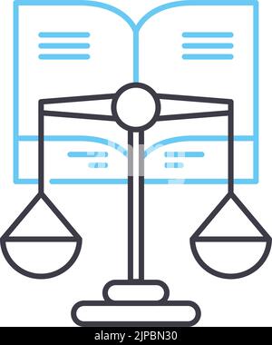 Rechtliche Darstellung Liniensymbol, Umrisssymbol, Vektordarstellung, Konzeptzeichen Stock Vektor