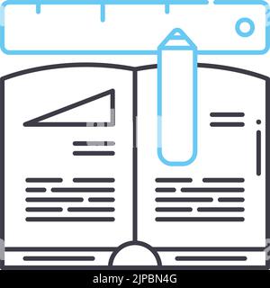 Symbol für Hausaufgaben, Umrisssymbol, Vektordarstellung, Konzeptzeichen Stock Vektor