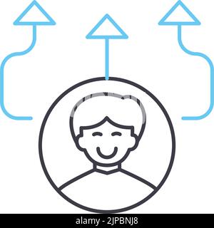 Symbol für Flexibilitätslinie, Umrisssymbol, Vektordarstellung, Konzeptzeichen Stock Vektor