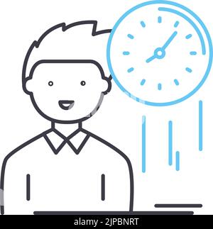 Pünktlichkeitsliniensymbol, Umrisssymbol, Vektordarstellung, Konzeptzeichen Stock Vektor