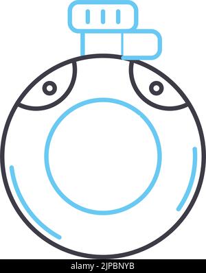 Symbol für Wasserkantine, Umrisssymbol, Vektorgrafik, Konzeptschild Stock Vektor