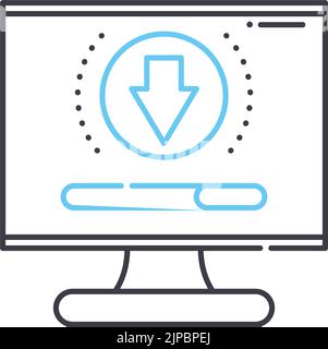 Software-Download-Linie Symbol, Umriss Symbol, Vektor-Illustration, Konzept Zeichen Stock Vektor
