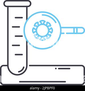 Symbol für obligatorische Testlinie, Umrisssymbol, Vektordarstellung, Konzeptzeichen Stock Vektor