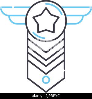 Military Force Linie Symbol, Umriss Symbol, Vektor-Illustration, Konzept Zeichen Stock Vektor