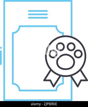 Lizenzzeilensymbol, Umrisssymbol, Vektordarstellung, Konzeptschild Stock Vektor