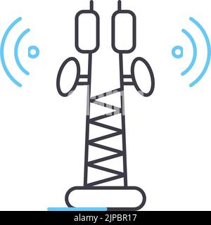 Leitungssymbol des Telekommunikationssenders, Umrisssymbol, Vektordarstellung, Konzeptschild Stock Vektor