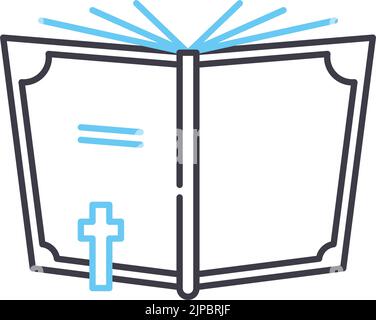 Lesen Sie scripture Linie Symbol, Umriss Symbol, Vektor-Illustration, Konzept Zeichen Stock Vektor