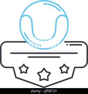 Tennis Club Linie Symbol, Umriss Symbol, Vektor-Illustration, Konzept Zeichen Stock Vektor