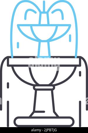 Symbol für die Fontäne-Linie, Umrisssymbol, Vektordarstellung, Konzeptzeichen Stock Vektor