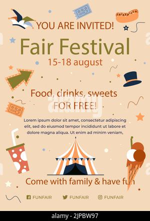 Handgezeichnete Vorlage für Fair Design Vektor-Illustration. Stock Vektor