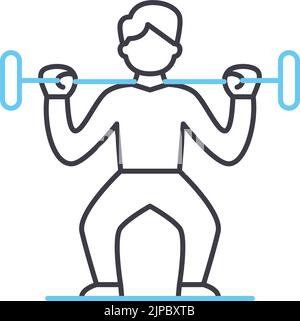 Symbol der physischen Disziplin, Umrisssymbol, Vektordarstellung, Konzeptzeichen Stock Vektor