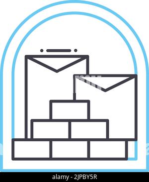 Symbol für Lagerlinie, Umrisssymbol, Vektordarstellung, Konzeptschild Stock Vektor