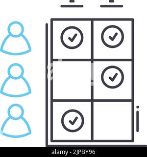 Skills Matrix Liniensymbol, Umrisssymbol, Vektordarstellung, Konzeptzeichen Stock Vektor