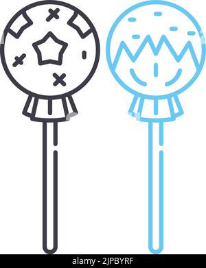 lolli POP-Linie Symbol, Umrisssymbol, Vektordarstellung, Konzeptzeichen Stock Vektor