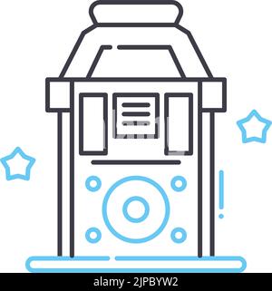 jukebox-Liniensymbol, Umrisssymbol, Vektordarstellung, Konzeptzeichen Stock Vektor
