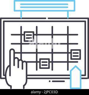 scrum Task Board Liniensymbol, Umrisssymbol, Vektordarstellung, Konzeptzeichen Stock Vektor